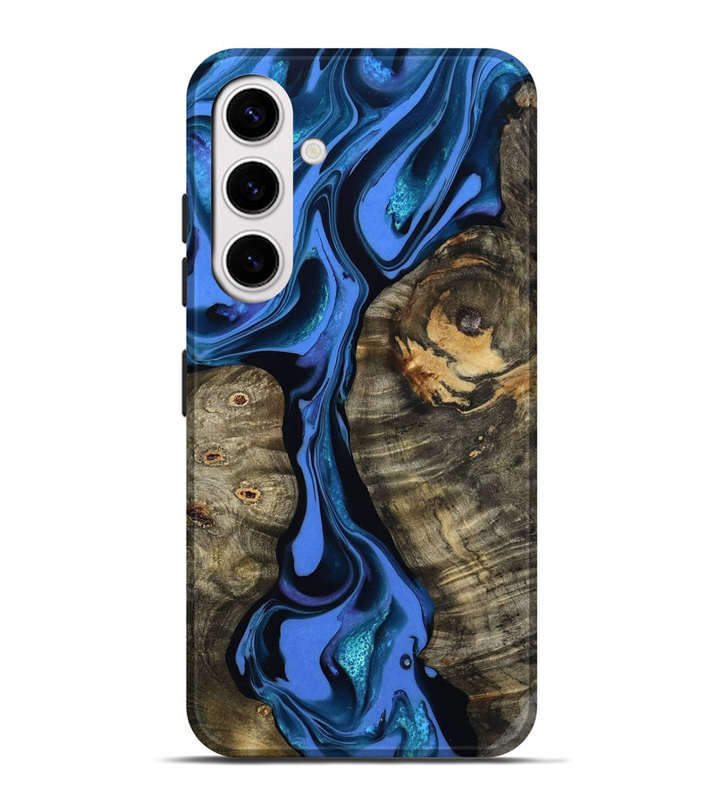 Galaxy S25 Plus Wood Live Edge Phone Case - Bridget (Blue, 800510)