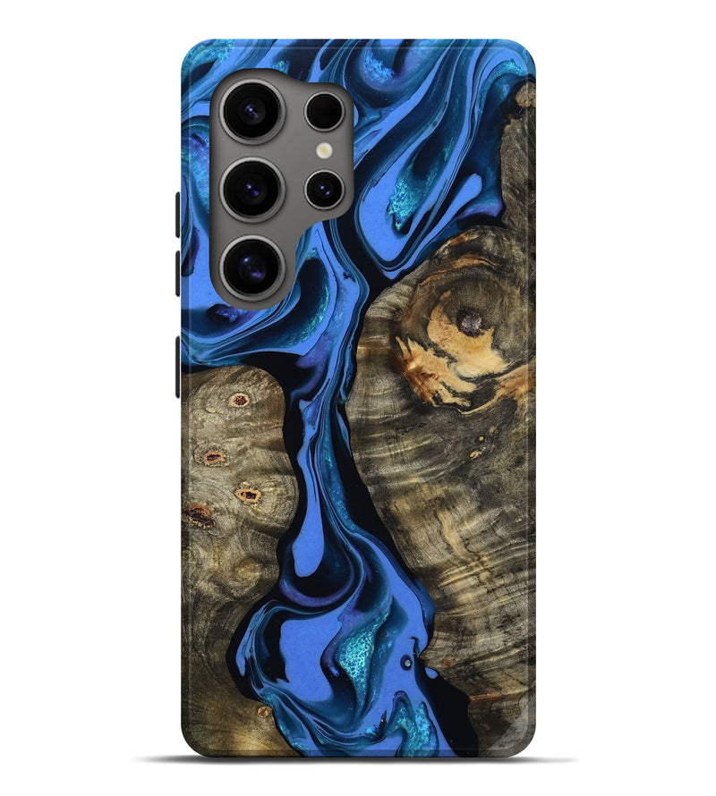 Galaxy S25 Ultra Wood Live Edge Phone Case - Bridget (Blue, 800510)