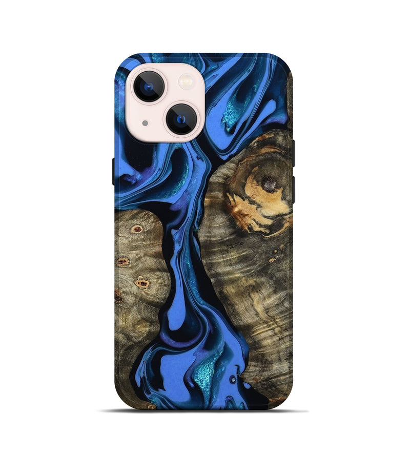 iPhone 13 mini Wood Live Edge Phone Case - Bridget (Blue, 800510)