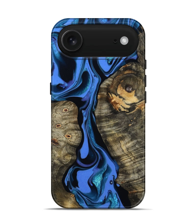 iPhone 17 Air Wood Live Edge Phone Case - Bridget (Blue, 800510)