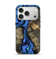 iPhone 17 Pro Wood Live Edge Phone Case - Bridget (Blue, 800510)