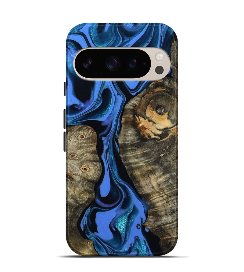 Pixel 10 Pro Wood Live Edge Phone Case - Bridget (Blue, 800510)