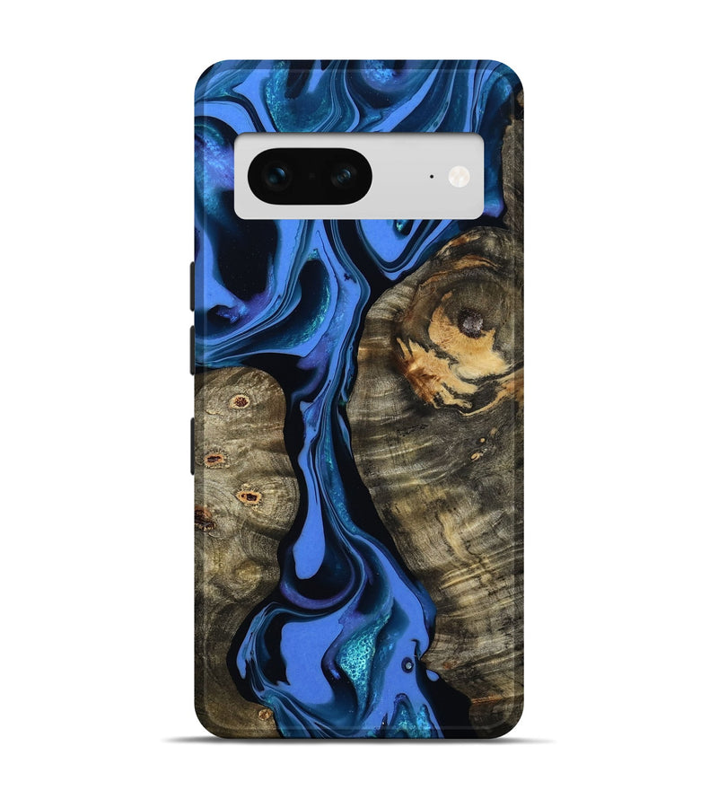 Pixel 7 Wood Live Edge Phone Case - Bridget (Blue, 800510)