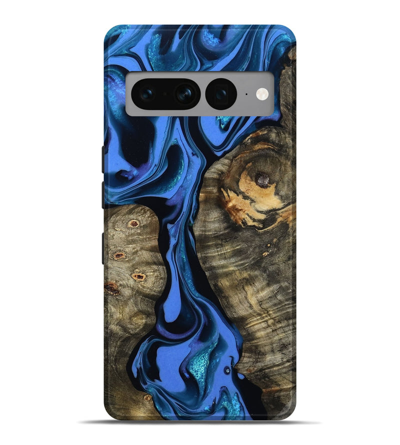 Pixel 7 Pro Wood Live Edge Phone Case - Bridget (Blue, 800510)