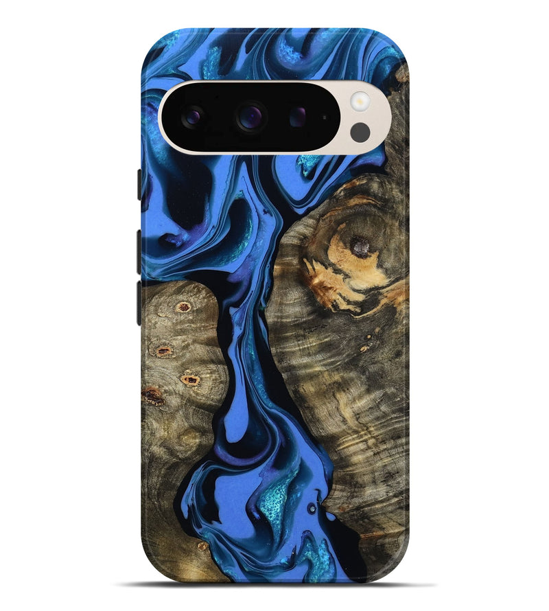 Pixel 9 Pro XL Wood Live Edge Phone Case - Bridget (Blue, 800510)