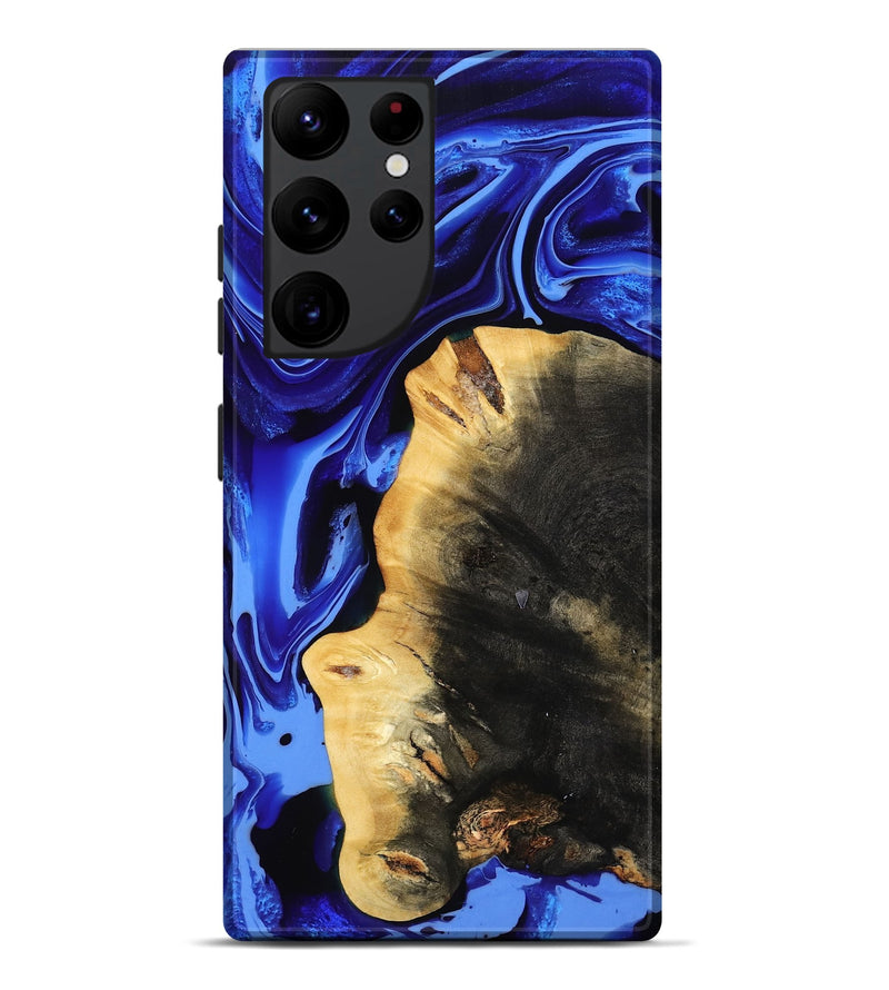 Galaxy S22 Ultra Wood Live Edge Phone Case - Zainab (Blue, 800511)