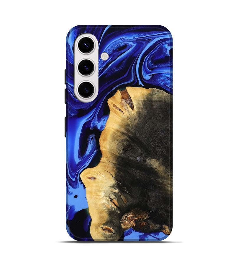 Galaxy S25 Wood Live Edge Phone Case - Zainab (Blue, 800511)