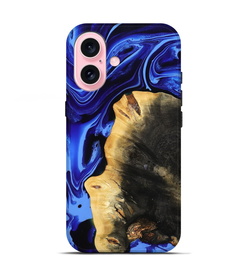 iPhone 17 Wood Live Edge Phone Case - Zainab (Blue, 800511)