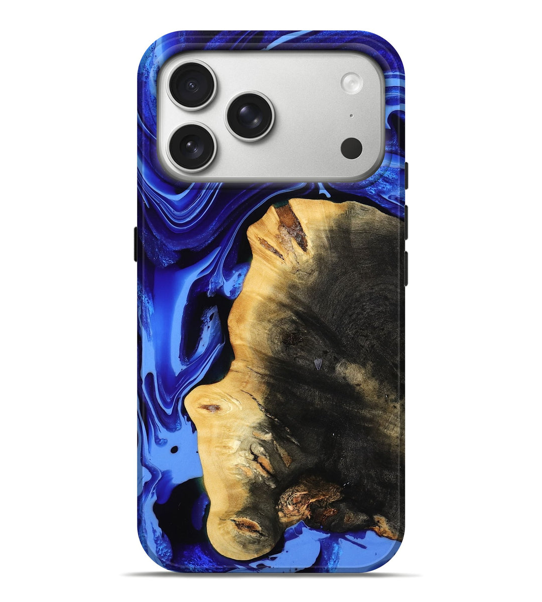 iPhone 17 Pro Max Wood Live Edge Phone Case - Zainab (Blue, 800511)