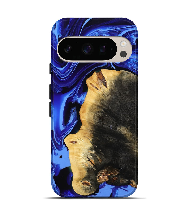Pixel 10 Pro Wood Live Edge Phone Case - Zainab (Blue, 800511)