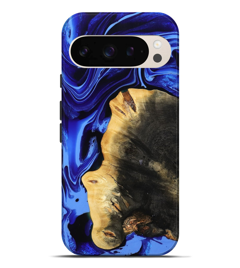 Pixel 10 Pro XL Wood Live Edge Phone Case - Zainab (Blue, 800511)