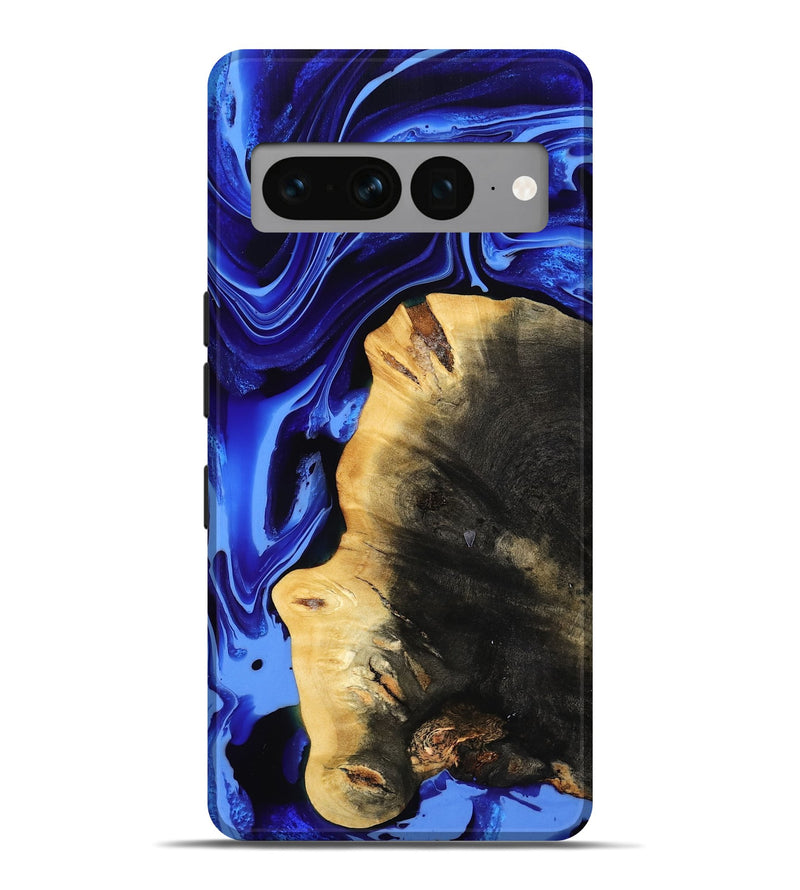 Pixel 7 Pro Wood Live Edge Phone Case - Zainab (Blue, 800511)