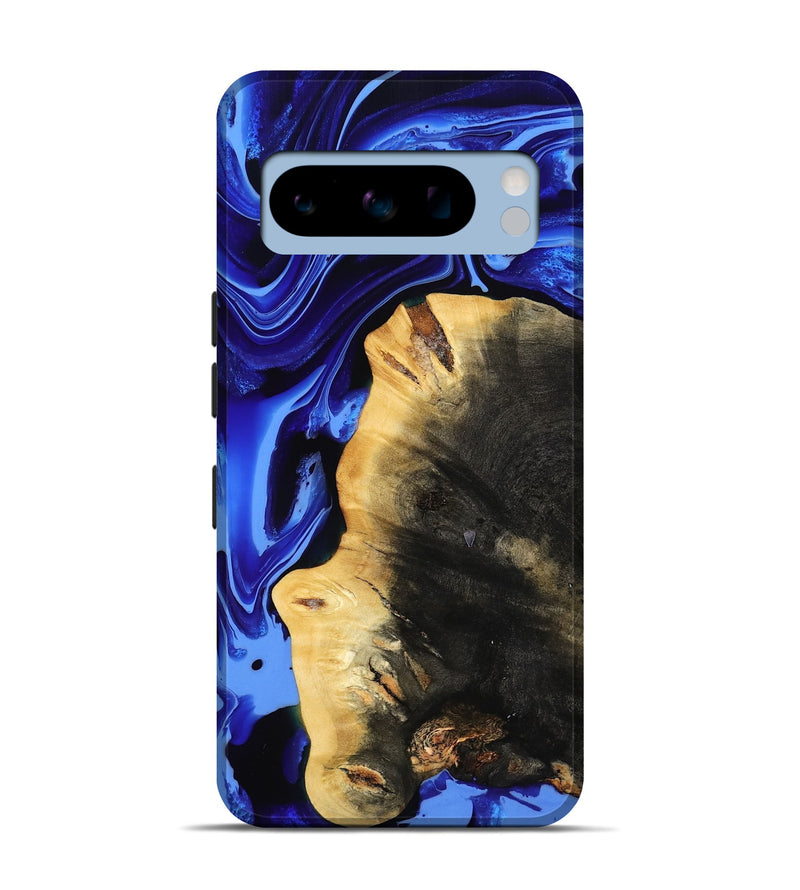 Pixel 8 Pro Wood Live Edge Phone Case - Zainab (Blue, 800511)