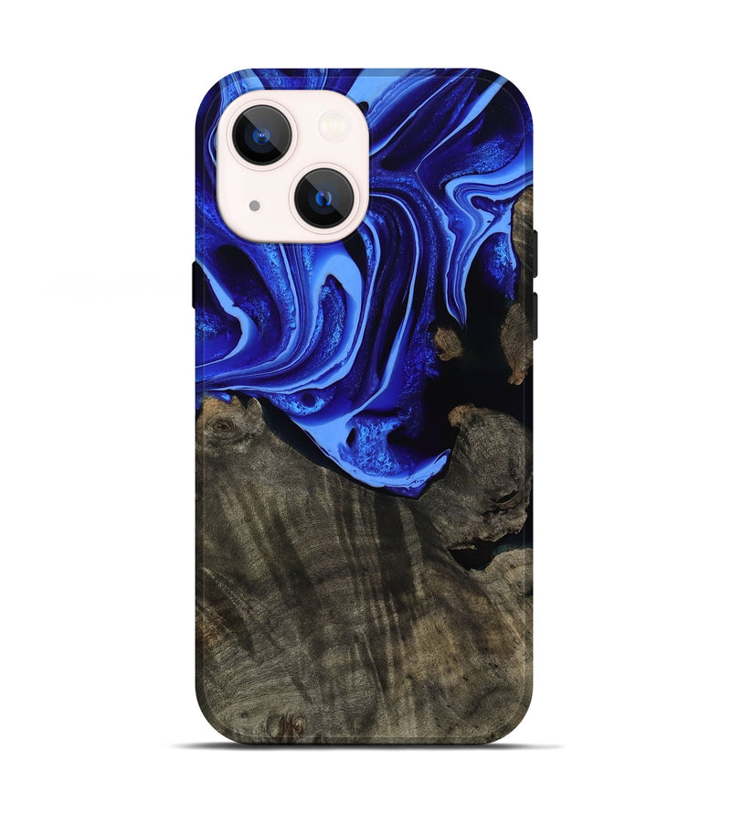 iPhone 13 Wood Live Edge Phone Case - Antonia (Blue, 800512)