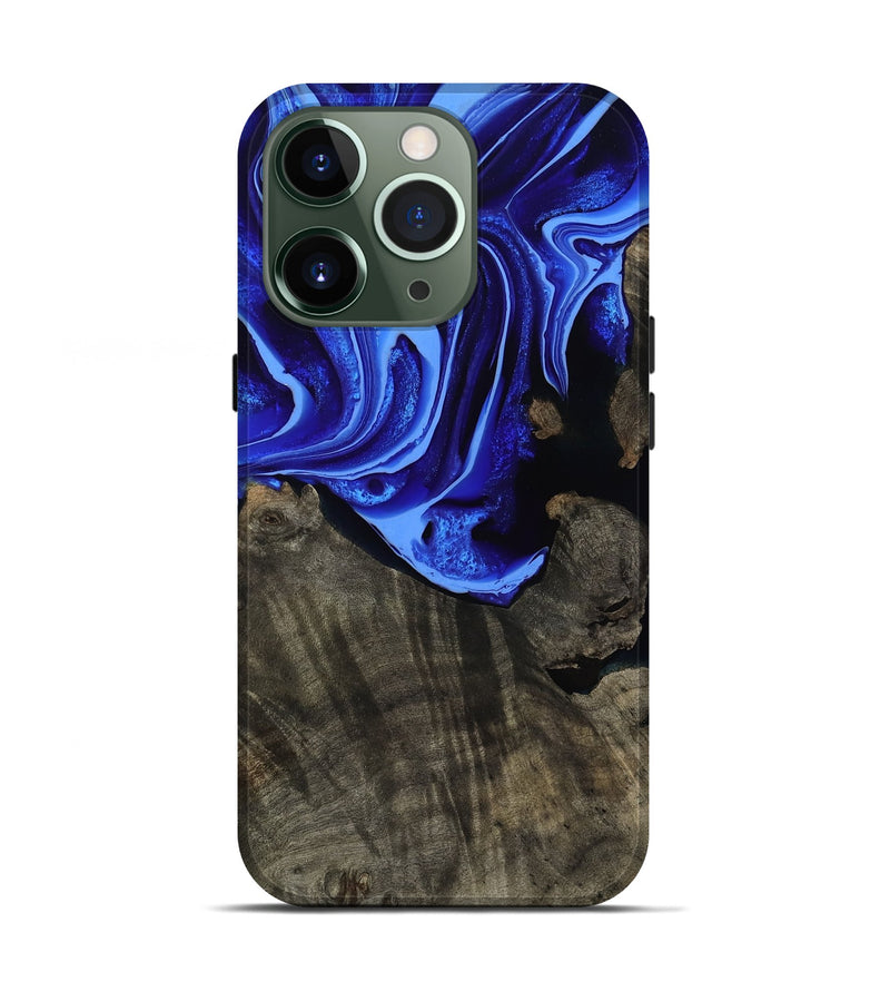 iPhone 13 Pro Wood Live Edge Phone Case - Antonia (Blue, 800512)