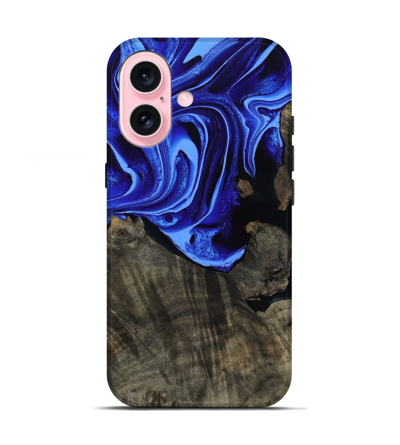 iPhone 17 Wood Live Edge Phone Case - Antonia (Blue, 800512)