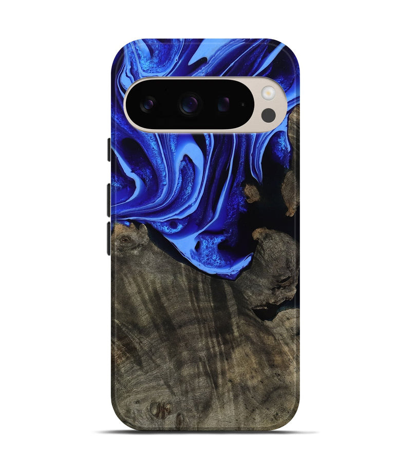 Pixel 9 Pro Wood Live Edge Phone Case - Antonia (Blue, 800512)