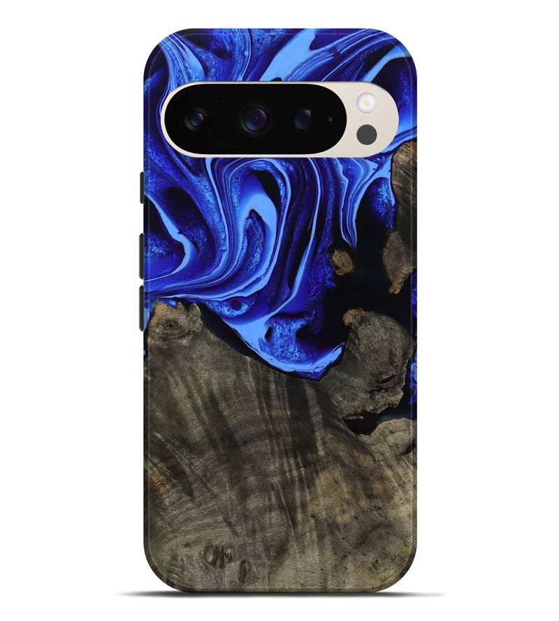 Pixel 9 Pro XL Wood Live Edge Phone Case - Antonia (Blue, 800512)
