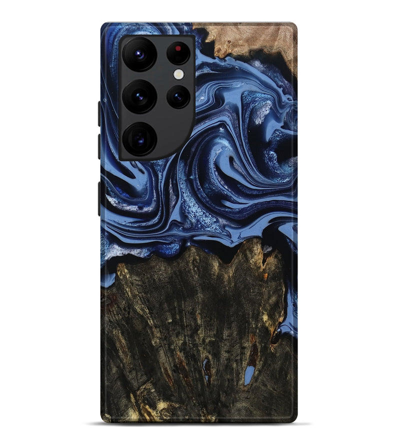 Galaxy S22 Ultra Wood Live Edge Phone Case - Amora (Blue, 800516)