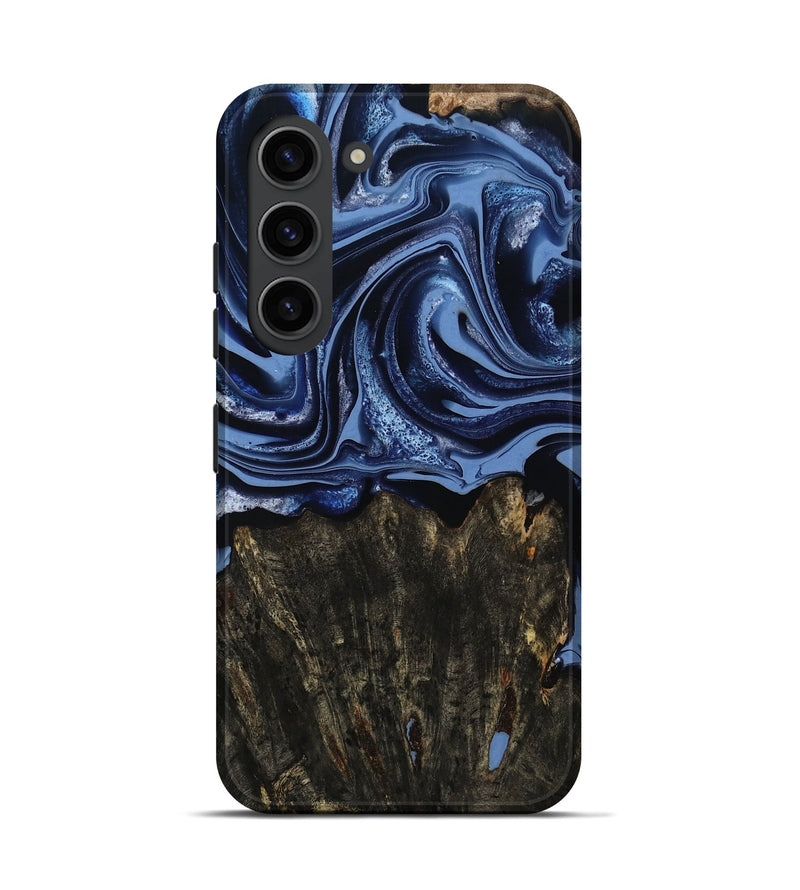 Galaxy S23 Wood Live Edge Phone Case - Amora (Blue, 800516)