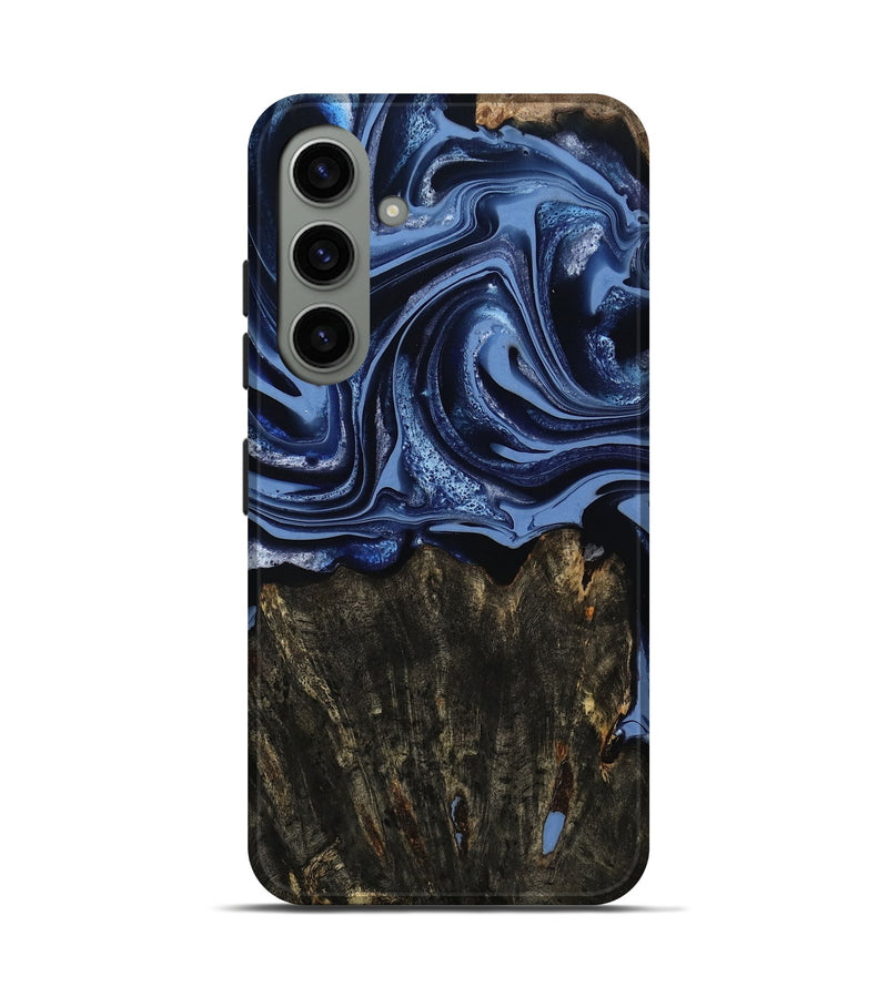 Galaxy S24 Wood Live Edge Phone Case - Amora (Blue, 800516)