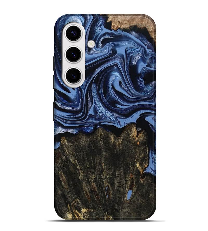 Galaxy S25 Plus Wood Live Edge Phone Case - Amora (Blue, 800516)