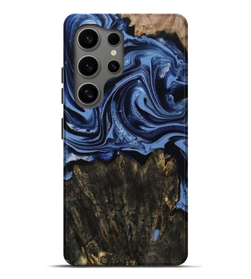 Galaxy S25 Ultra Wood Live Edge Phone Case - Amora (Blue, 800516)
