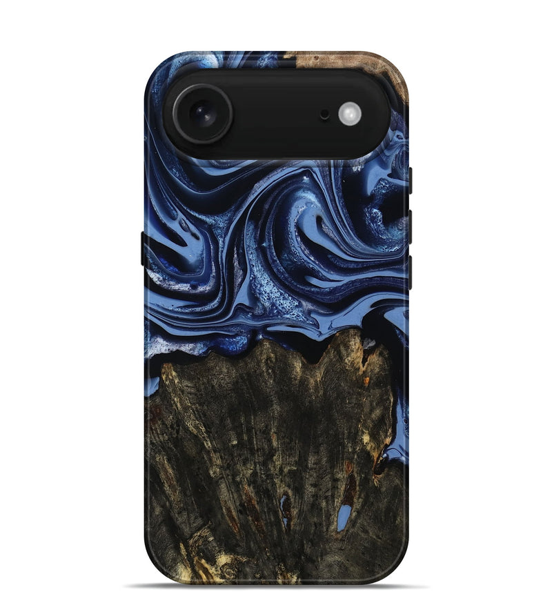 iPhone 17 Air Wood Live Edge Phone Case - Amora (Blue, 800516)