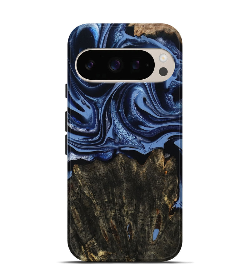 Pixel 10 Pro Wood Live Edge Phone Case - Amora (Blue, 800516)