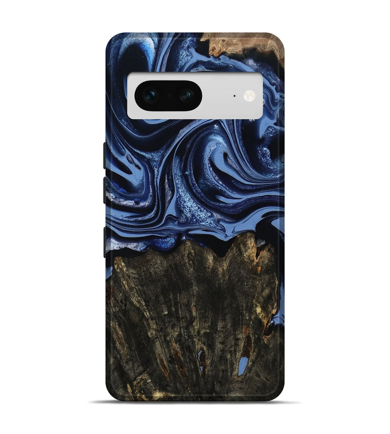 Pixel 7 Wood Live Edge Phone Case - Amora (Blue, 800516)