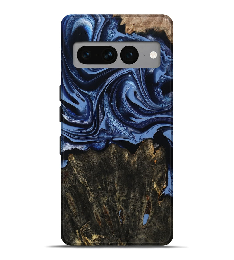 Pixel 7 Pro Wood Live Edge Phone Case - Amora (Blue, 800516)