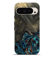 Pixel 10 Pro XL Wood Live Edge Phone Case - Nettie (Teal & Gold, 800518)