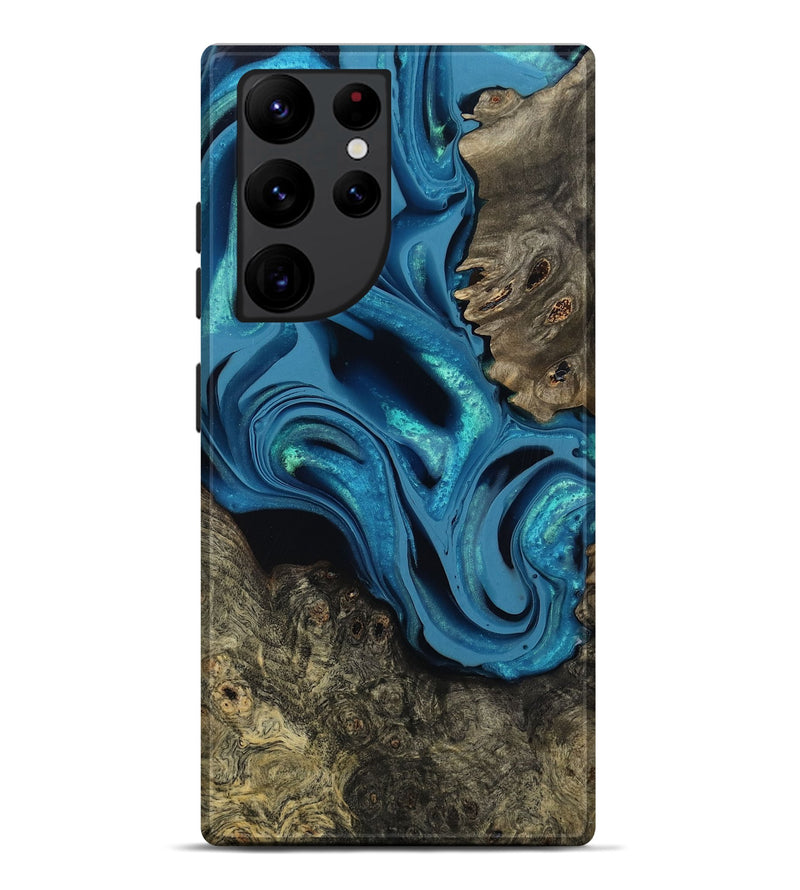 Galaxy S22 Ultra Wood Live Edge Phone Case - Giles (Blue, 800519)
