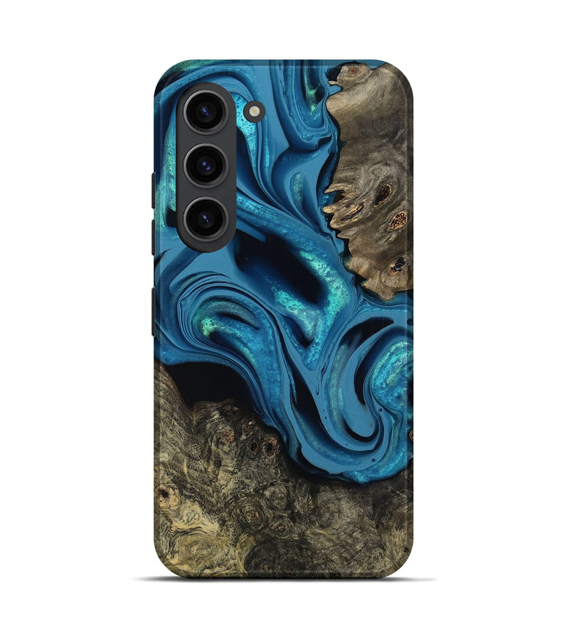 Galaxy S23 Wood Live Edge Phone Case - Giles (Blue, 800519)