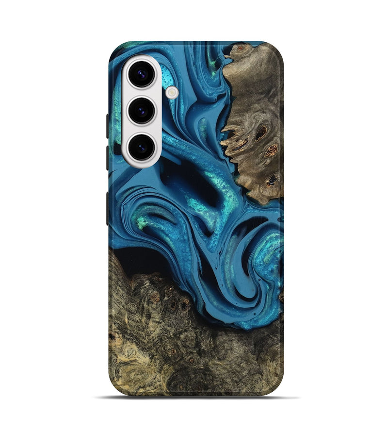 Galaxy S25 Wood Live Edge Phone Case - Giles (Blue, 800519)