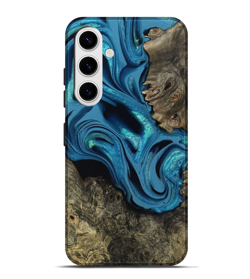 Galaxy S25 Plus Wood Live Edge Phone Case - Giles (Blue, 800519)