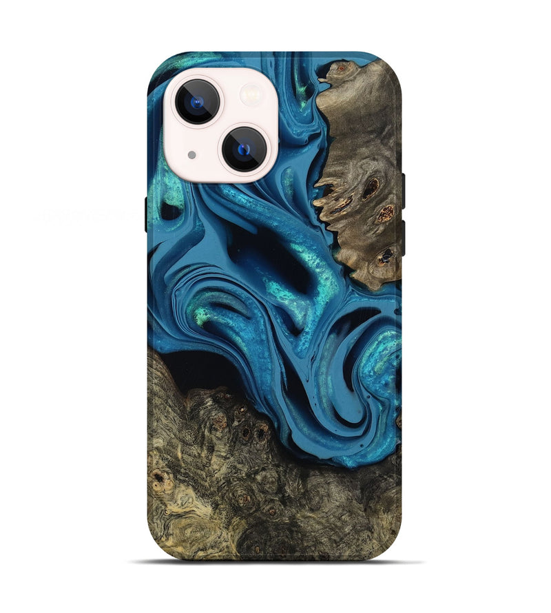 iPhone 13 Wood Live Edge Phone Case - Giles (Blue, 800519)