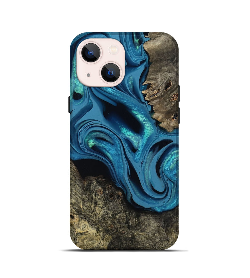 iPhone 13 mini Wood Live Edge Phone Case - Giles (Blue, 800519)