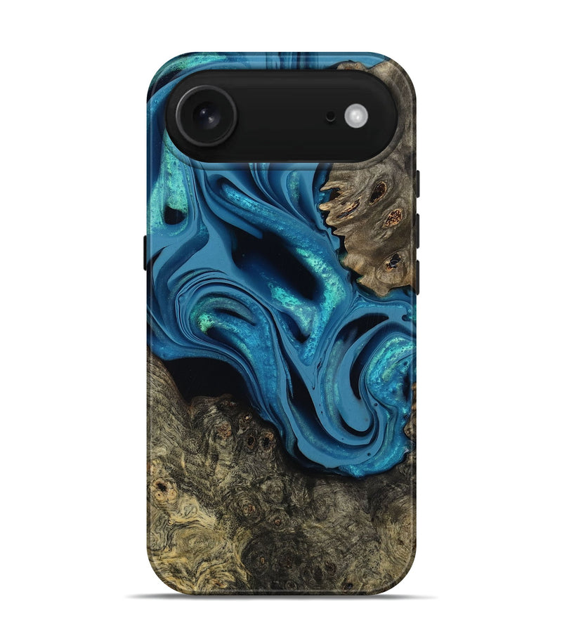 iPhone 17 Air Wood Live Edge Phone Case - Giles (Blue, 800519)
