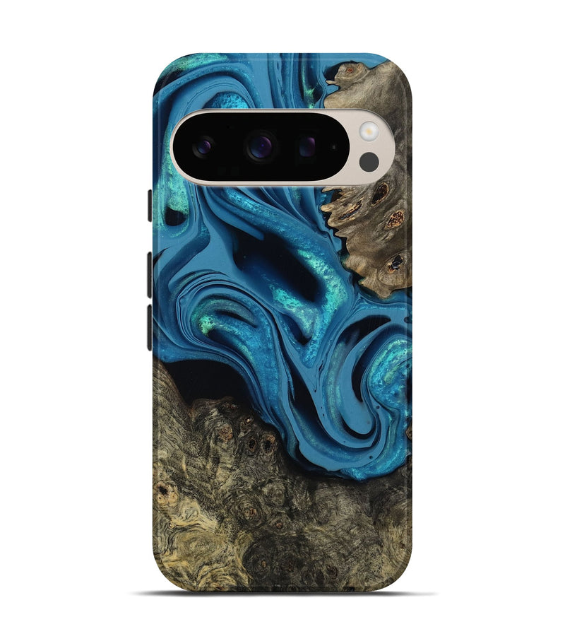 Pixel 10 Pro Wood Live Edge Phone Case - Giles (Blue, 800519)