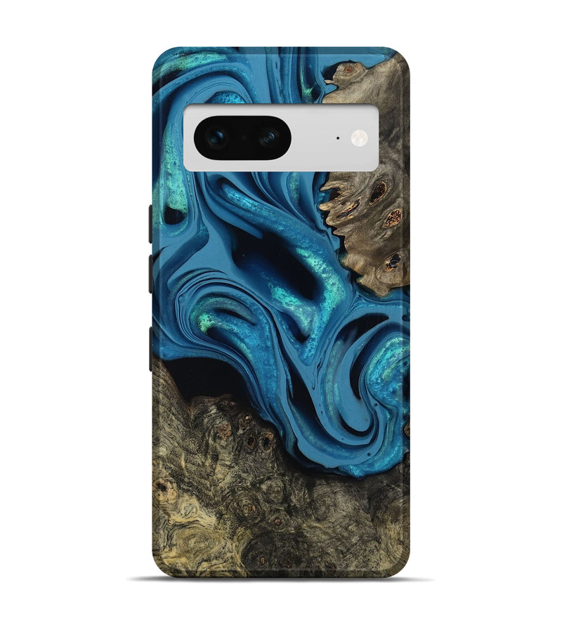 Pixel 7 Wood Live Edge Phone Case - Giles (Blue, 800519)