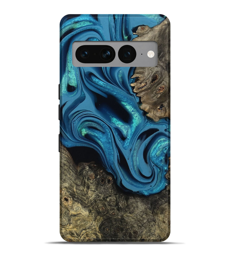 Pixel 7 Pro Wood Live Edge Phone Case - Giles (Blue, 800519)