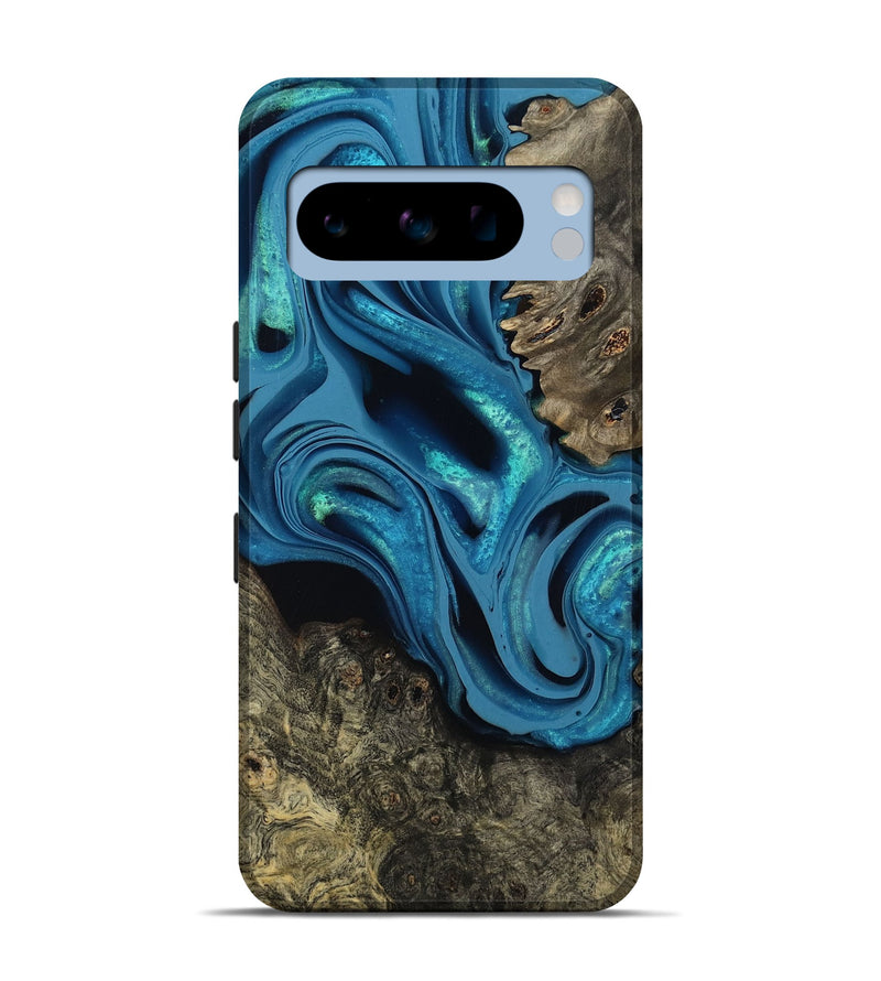 Pixel 8 Pro Wood Live Edge Phone Case - Giles (Blue, 800519)