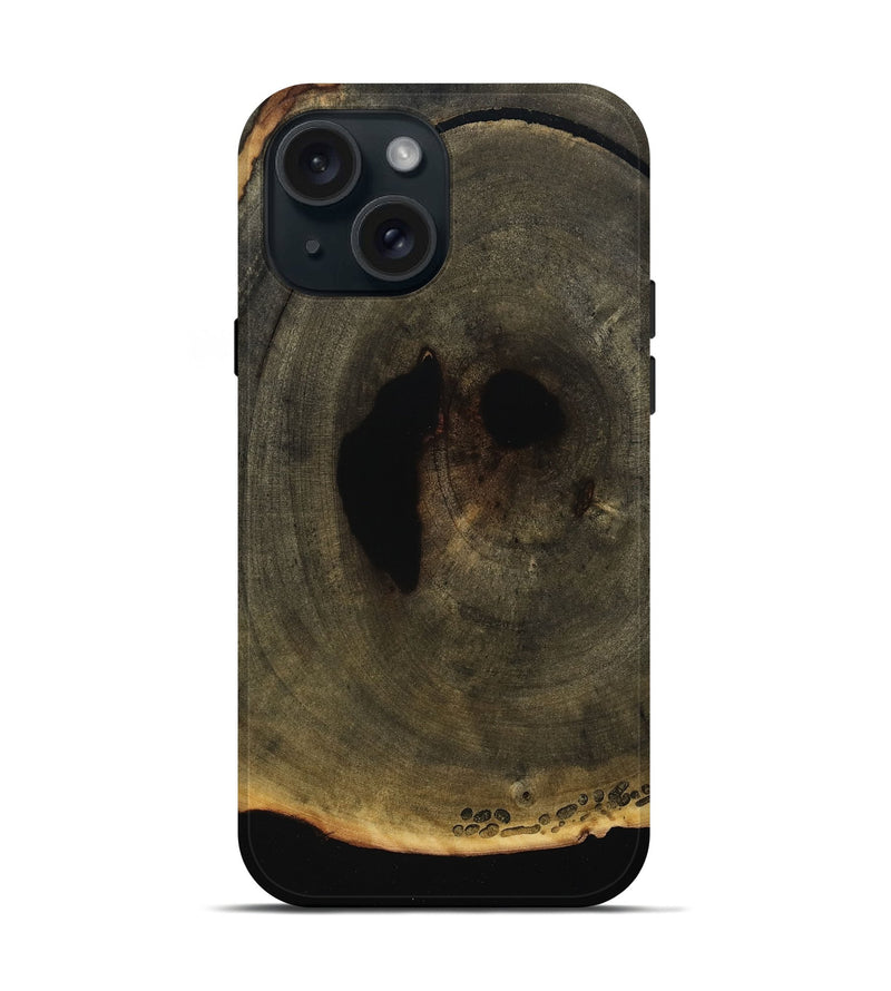 iPhone 15 Wood Live Edge Phone Case - Vivian (Wood Burl, 800521)