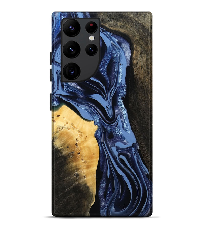 Galaxy S22 Ultra Wood Live Edge Phone Case - Leeann (Blue, 800523)