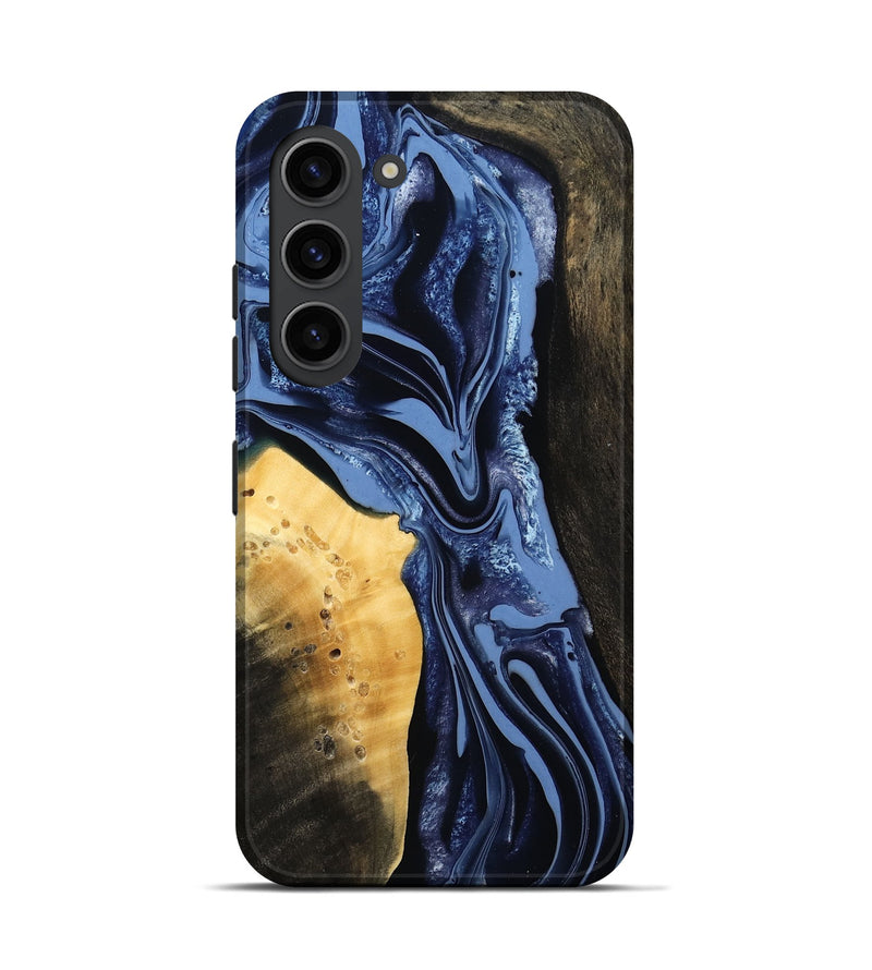 Galaxy S23 Wood Live Edge Phone Case - Leeann (Blue, 800523)
