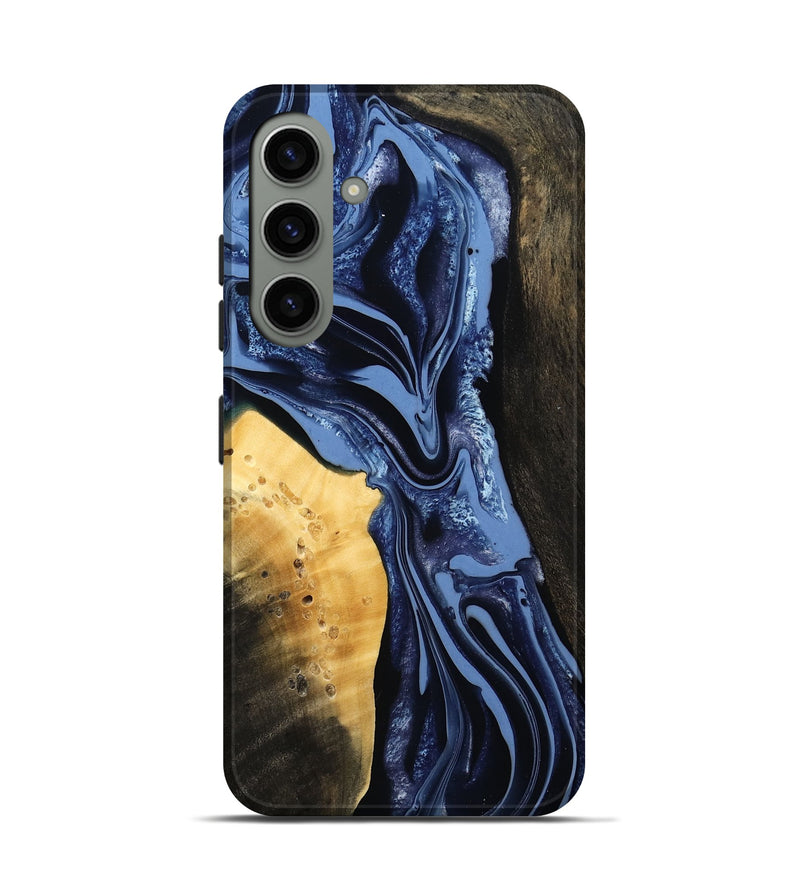 Galaxy S24 Wood Live Edge Phone Case - Leeann (Blue, 800523)