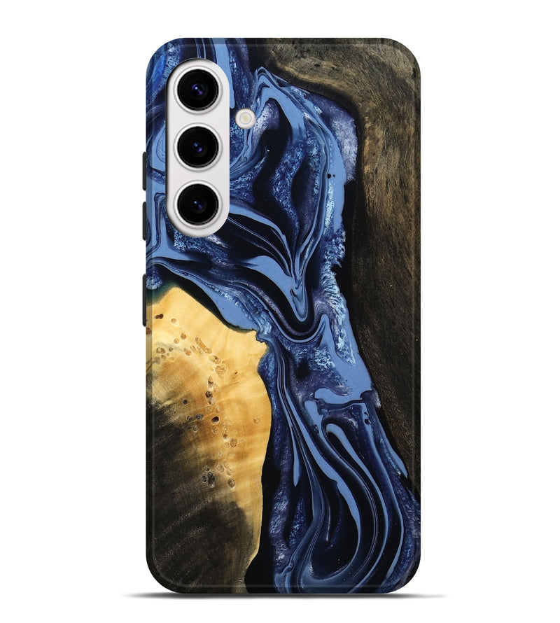 Galaxy S25 Plus Wood Live Edge Phone Case - Leeann (Blue, 800523)
