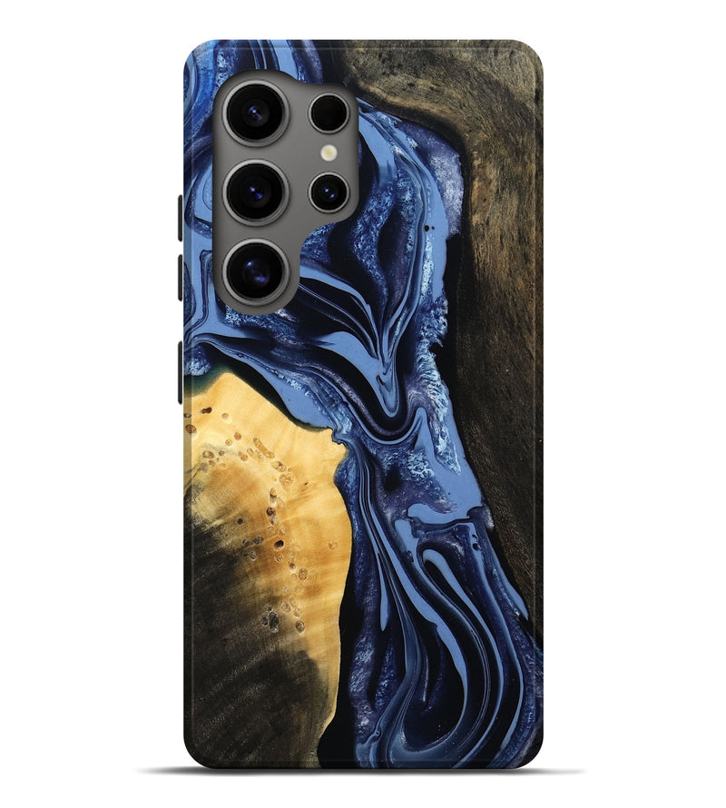 Galaxy S25 Ultra Wood Live Edge Phone Case - Leeann (Blue, 800523)