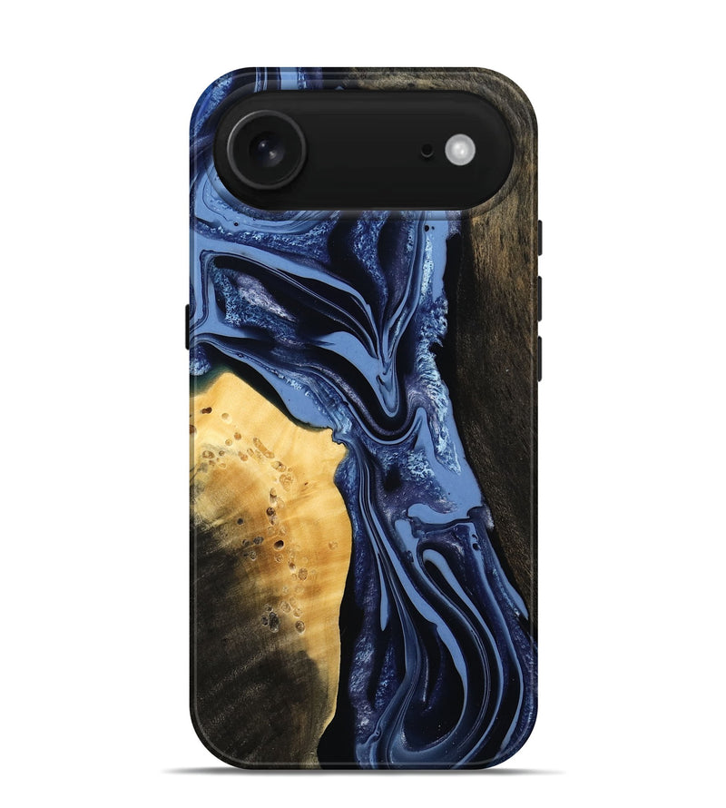 iPhone 17 Air Wood Live Edge Phone Case - Leeann (Blue, 800523)